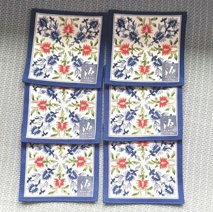 Gen Collection Japanese Fabric Coaster Set Of 6 New
